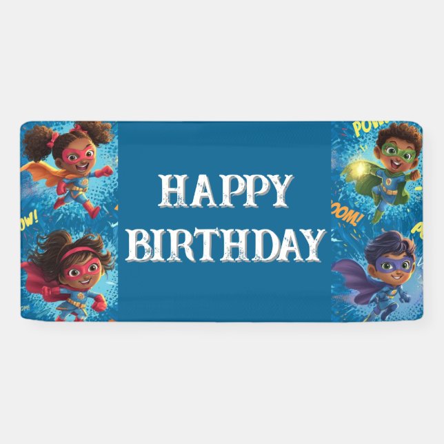 Little Superheroes Party Banner (Horizontal)