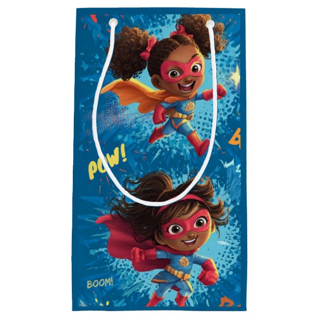 Little Superheroes Party Small Gift Bag (Front)