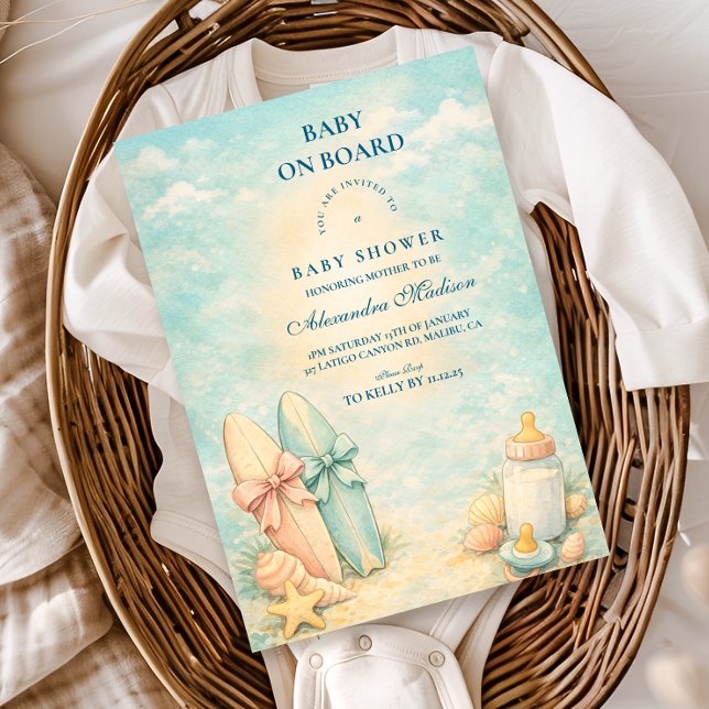 Little Surfer Baby Shower Invitation (Creator Uploaded)