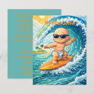 Little Surfer Dude Party Digital Download Invitation