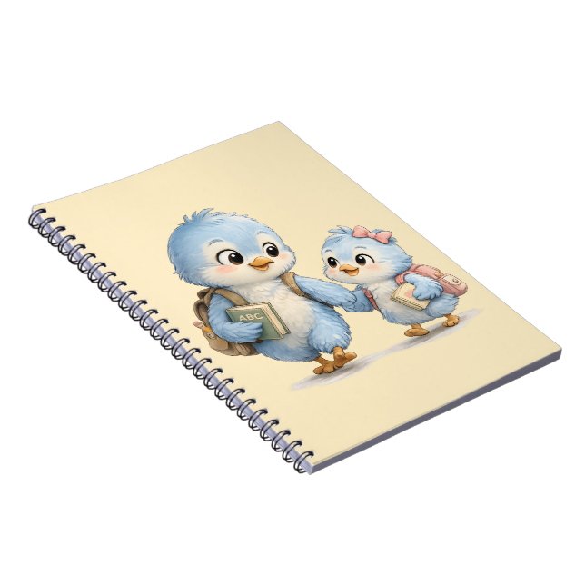 Little Sweet Bird Siblings Spiral Notebook (Right Side)