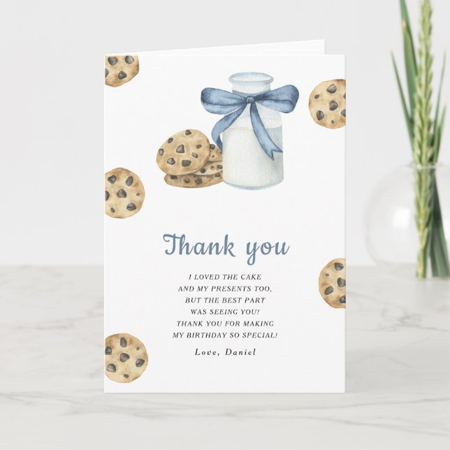 Little Sweet Cookie birthday party thank you Card (Front)