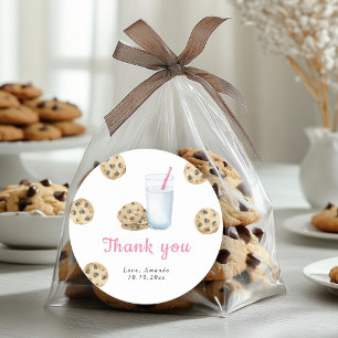 Little Sweet Cookie birthday party thank you Classic Round Sticker
