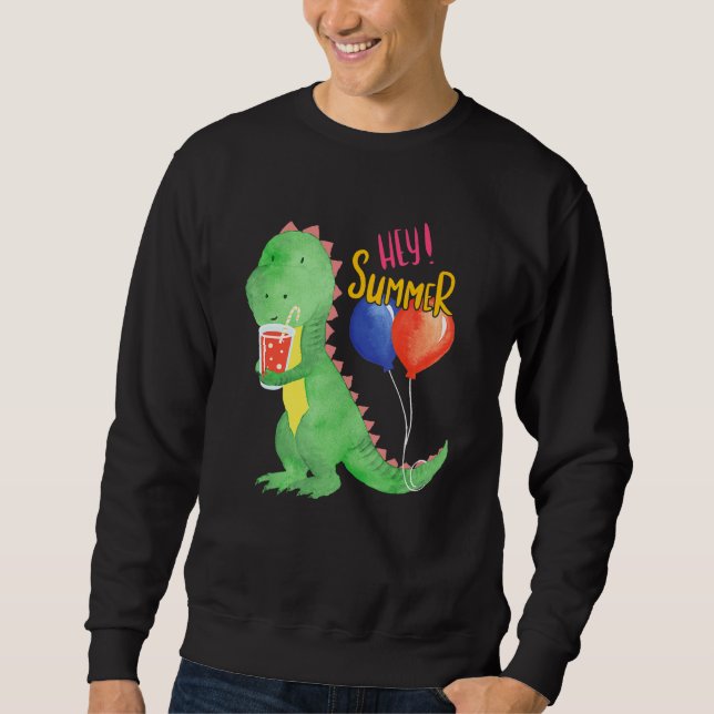 Little Sweet Dinosaur With Lemonade Refreshment Fo Sweatshirt (Front)