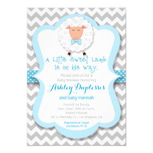 Lamb Baby Shower Invitations