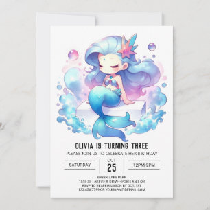Little Sweet Mermaid Birthday Invitation