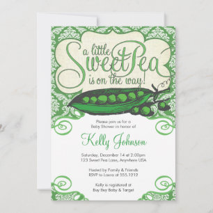 Little Sweet Pea Baby Shower Invitation