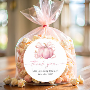 Little Sweet Pumpkin Baby Shower Thank You Classic Round Sticker