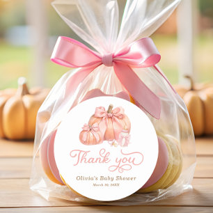 Little Sweet Pumpkin Baby Shower Thank You Classic Round Sticker