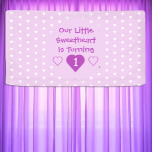 Little Sweetheart 1st Birthday Banner