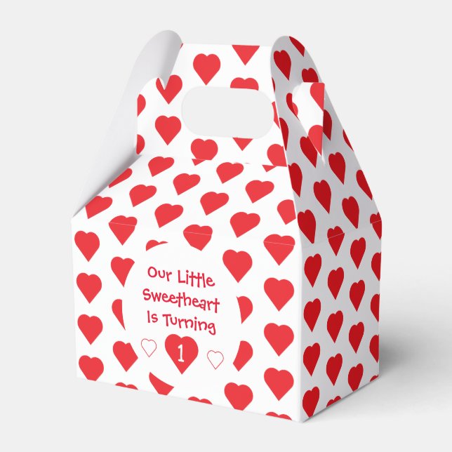 Little Sweetheart 1st Birthday Favour Box (Front Side)