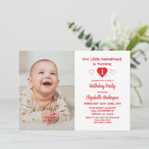 Little Sweetheart 1st Birthday Invitation