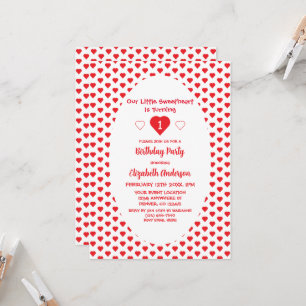 Little Sweetheart 1st Birthday Invitation