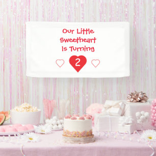 Little Sweetheart 2nd Birthday Banner