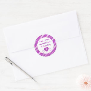 Little Sweetheart 2nd Birthday Classic Round Sticker