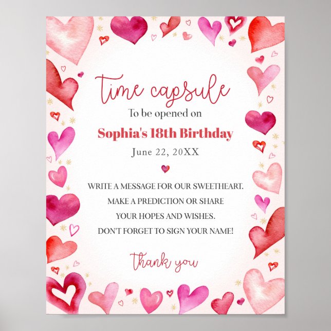 Little Sweetheart Advice Time Capsule Sign (Front)