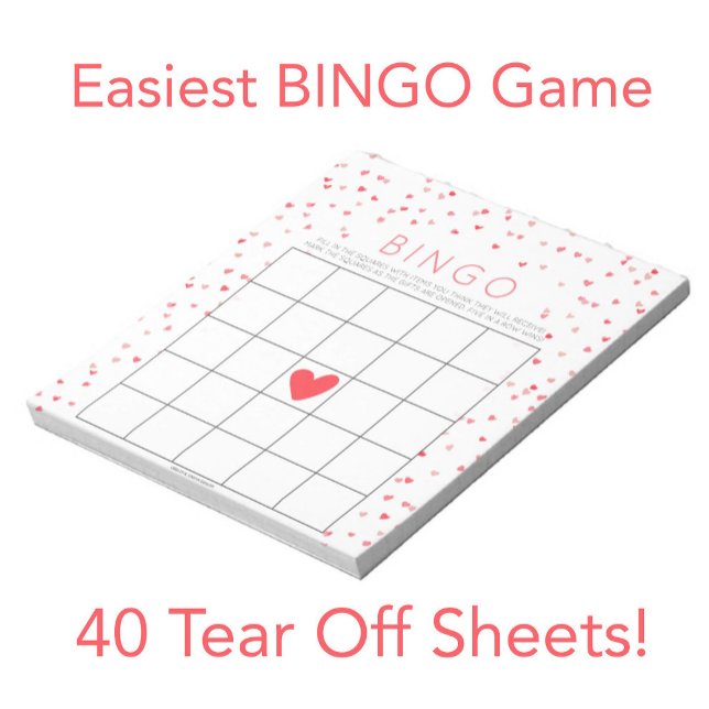 Little Sweetheart Baby Shower Bingo Game Tear Offs Notepad (Creator Uploaded)