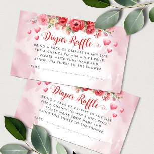 Little Sweetheart Baby Shower Cute Diaper Raffle Enclosure Card