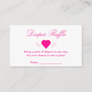 Little Sweetheart Baby Shower Diaper Raffle Card
