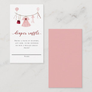 Little Sweetheart Baby Shower Diaper Raffle Enclosure Card