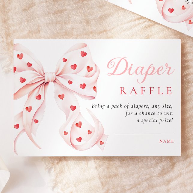 Little Sweetheart Baby Shower Diaper Raffle Enclosure Card (Creator Uploaded)