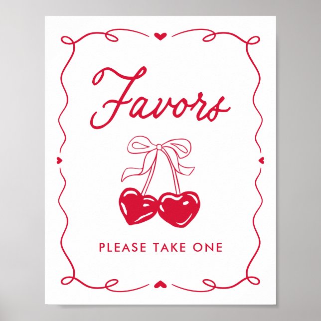 Little Sweetheart Baby Shower Favors Sign (Front)