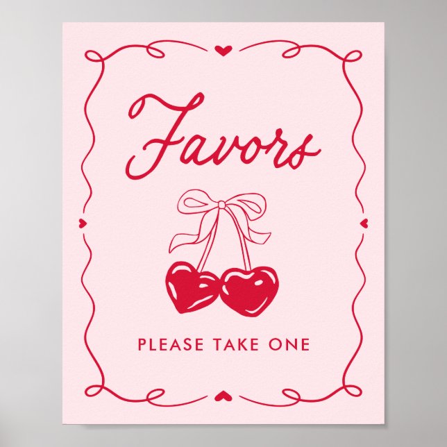 Little Sweetheart Baby Shower Favors Sign (Front)
