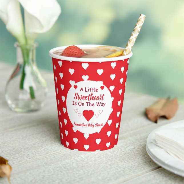 Little Sweetheart Baby Shower Paper Cups (Insitu)