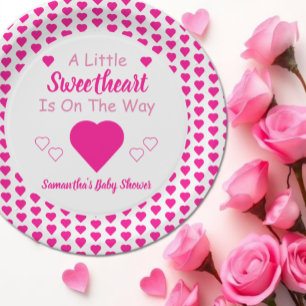 Little Sweetheart Baby Shower Paper Plate