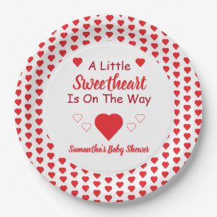 Little Sweetheart Baby Shower Paper Plate