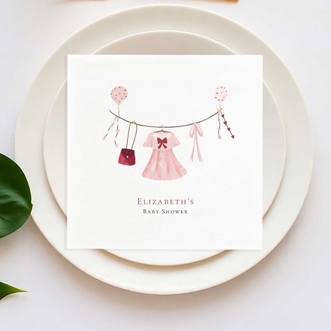 Little Sweetheart Baby Shower Valentine Custom Napkin (Creator Uploaded)