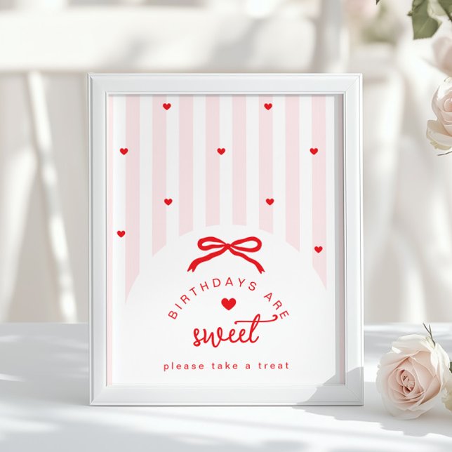 Little Sweetheart Birthdays are sweet coquette Bow Poster (Creator Uploaded)