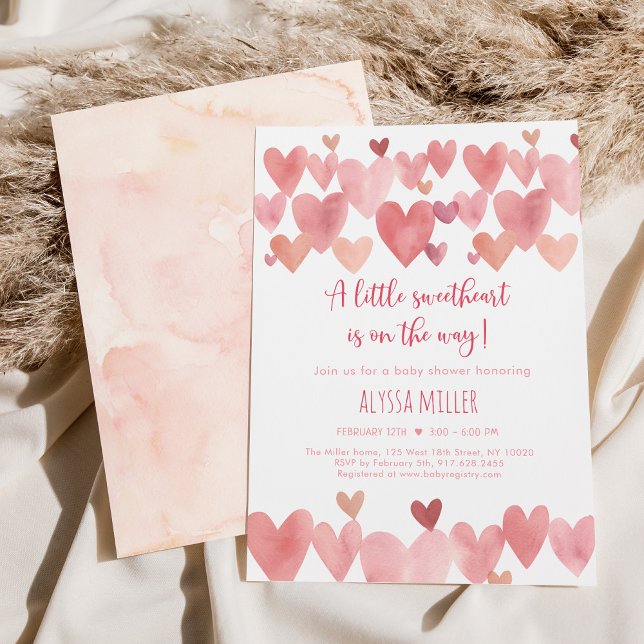 Little Sweetheart Boho Hearts Baby Shower Invitation (Creator Uploaded)