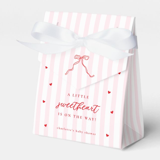 Little Sweetheart Bow Baby Shower Favour Box (Front Side)