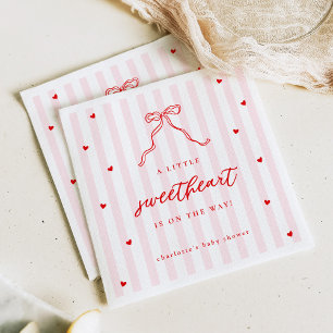 Little Sweetheart Bow Baby Shower Napkin