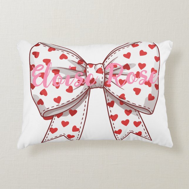 Little Sweetheart Bow Personalised  Decorative Cushion (Front)
