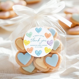 Little Sweetheart Candy Hearts Thank You Classic Round Sticker