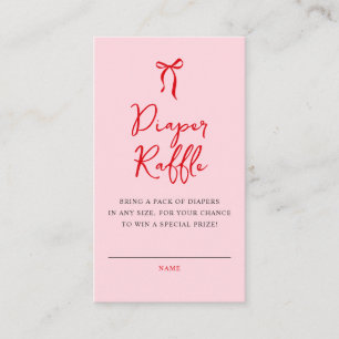 Little Sweetheart Diaper Raffle Girl Baby Shower Enclosure Card