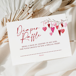 Little Sweetheart Diaper Raffle Girl Baby Shower Enclosure Card