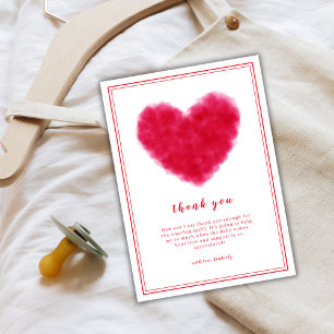 Little Sweetheart Frame Valentines Baby Shower Thank You Card