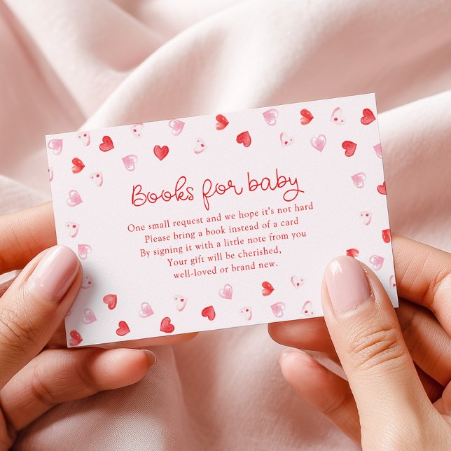 Little Sweetheart Girl Baby Shower Books for Baby Enclosure Card (Creator Uploaded)