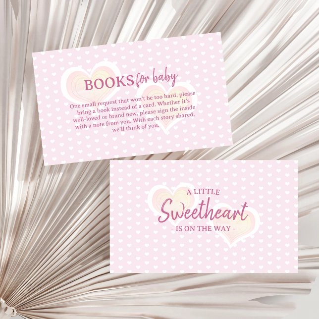 Little Sweetheart Girl Baby Shower Books for Baby Enclosure Card (Creator Uploaded)