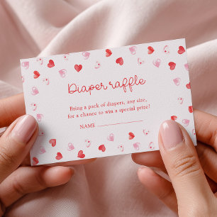 Little Sweetheart Girl Baby Shower Diaper Raffle Enclosure Card