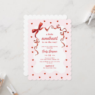 Little Sweetheart Girl Baby Shower Invitation