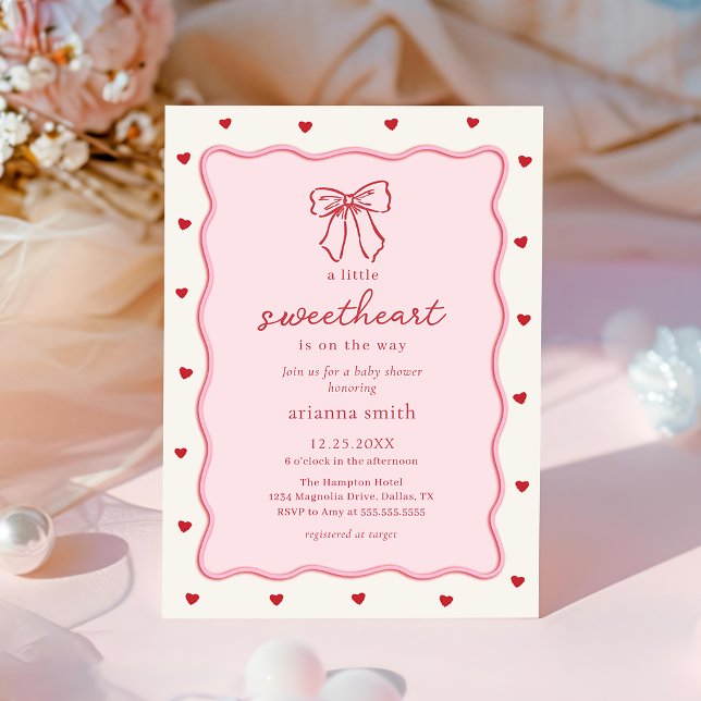 Little Sweetheart Girl Baby Shower Invitation (Creator Uploaded)