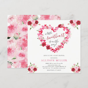 Little Sweetheart Girls Baby Shower Invitation