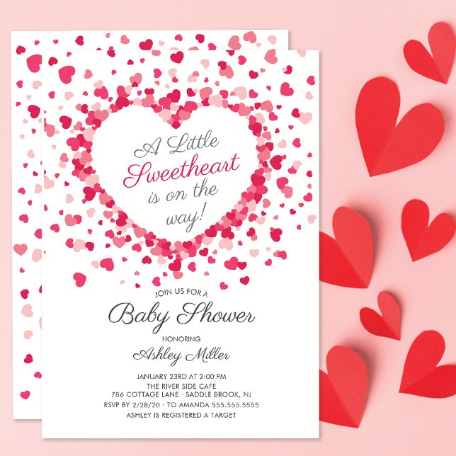 Little Sweetheart Hearts Baby Shower Invitation (Creator Uploaded)