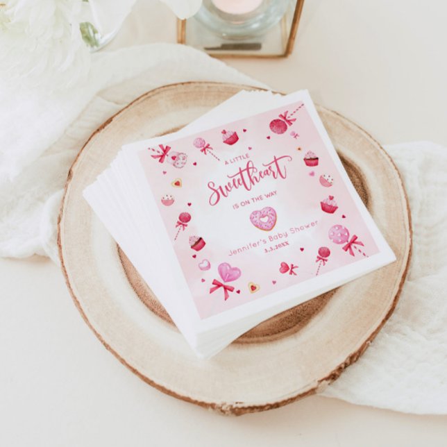 Little Sweetheart is on the way baby shower Napkin (Creator Uploaded)