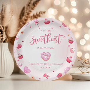 Little Sweetheart is on the way baby shower Paper Plate