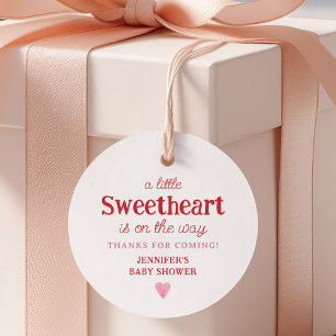 Little Sweetheart Is On The Way Girl Baby Shower Favour Tags